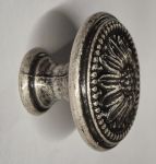 Messingknopf vintage, Ø 31 mm, Möbelknopf aus Messing und altverzinnt